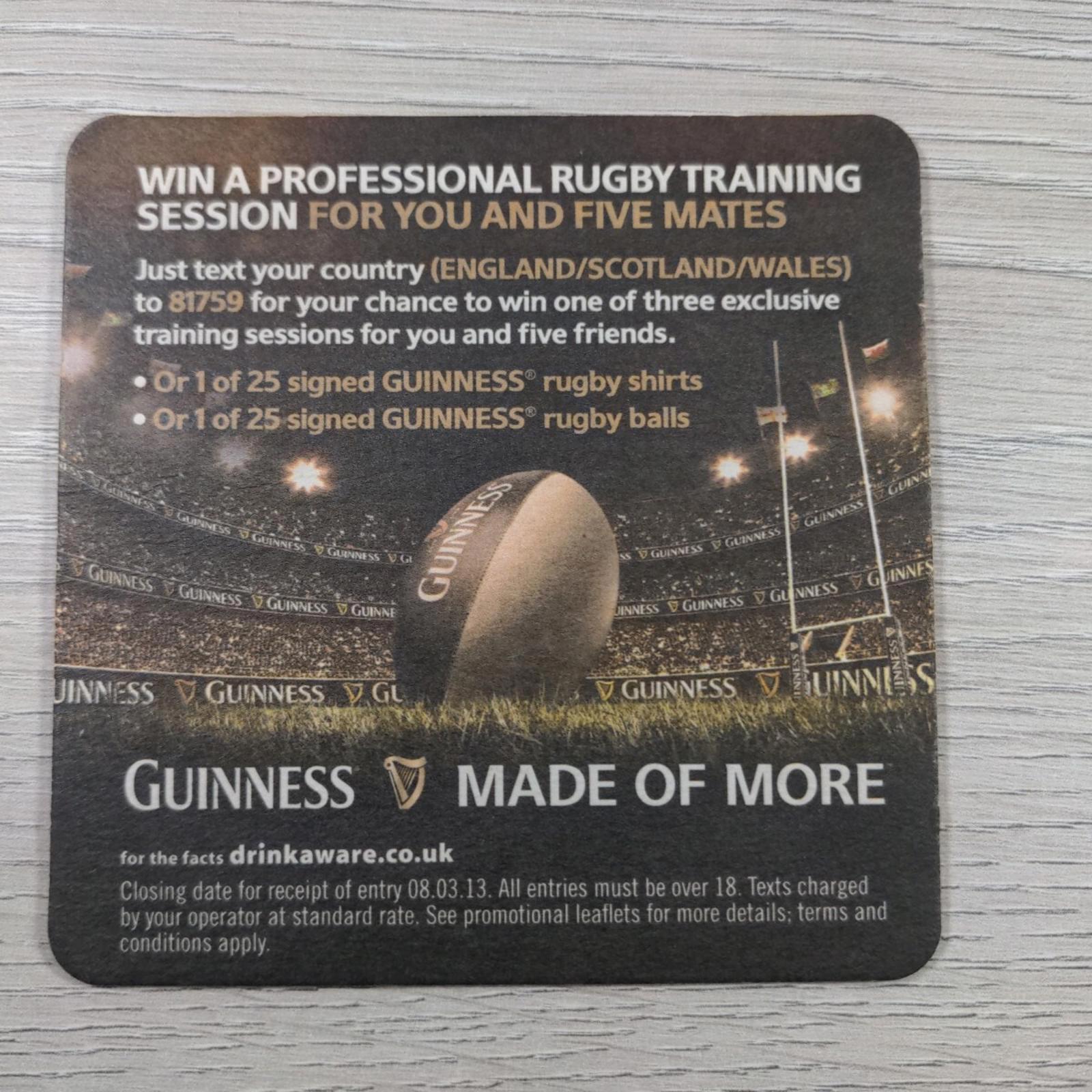 Guinness 4 x Vintage Beer Mats Pub Bar Coaster Breweriana - Man Cave - Retrorama UK