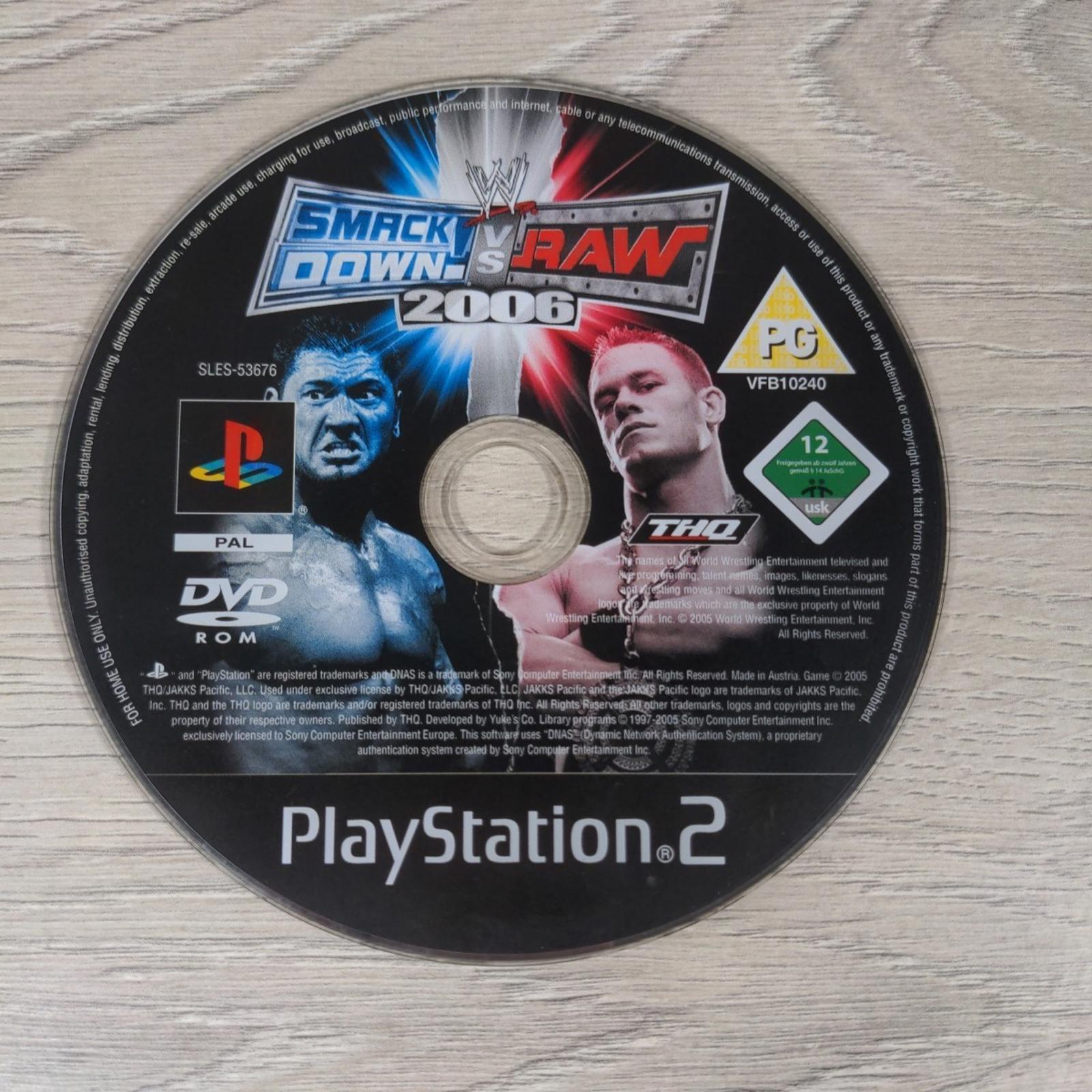 Smack Down Vs Raw 2006 Playstation 2 PS2 Game + Manual