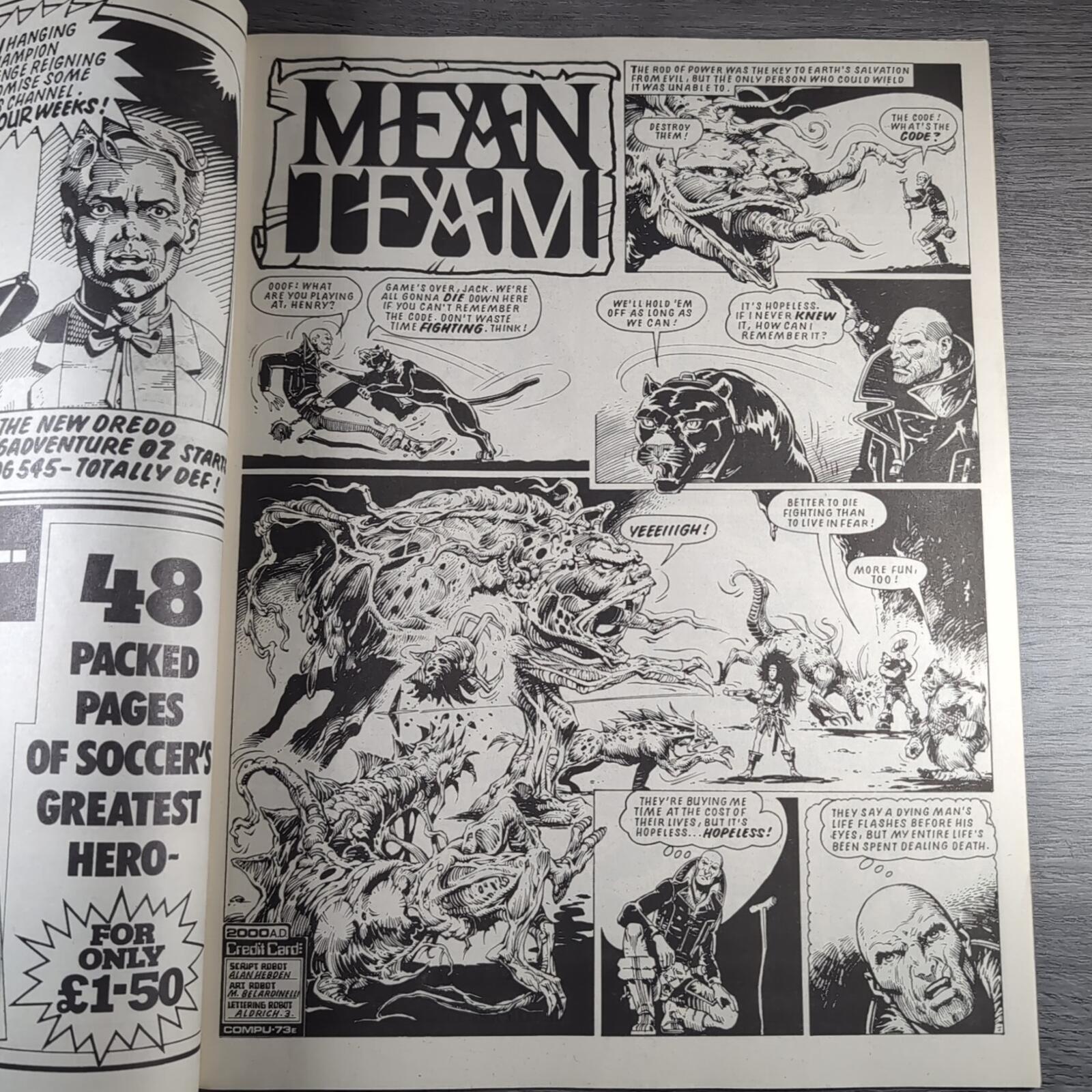 2000AD Prog 541 Featuring Judge Dredd 26th September 1987 Vintage Comic