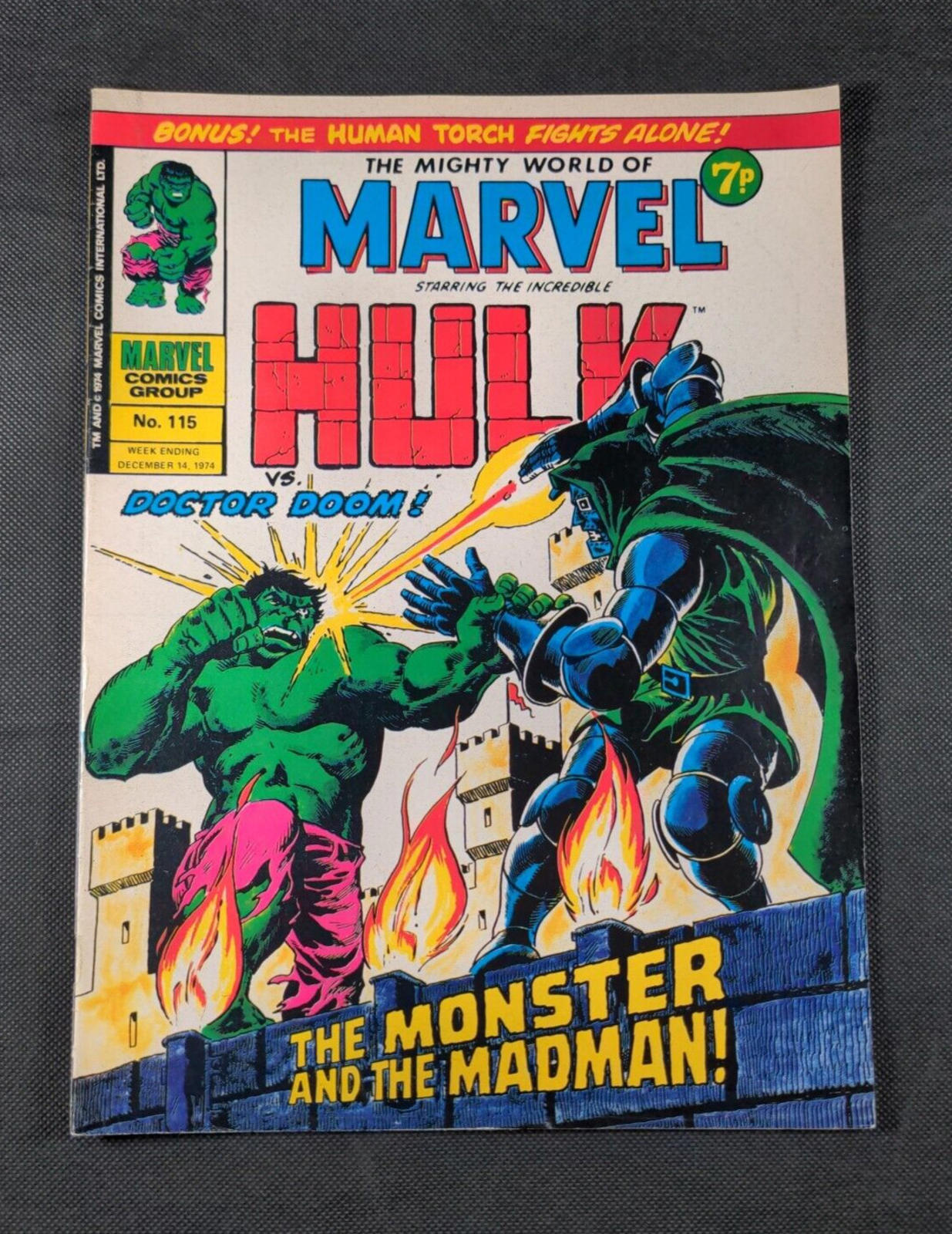 Mighty World of Marvel Comic Issue No 115 December 1974 Marvel UK Vintage Comic