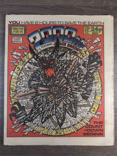 2000AD Prog 449 Featuring Judge Dread Comic 21st Dec 1985 Vintage Retro Comic