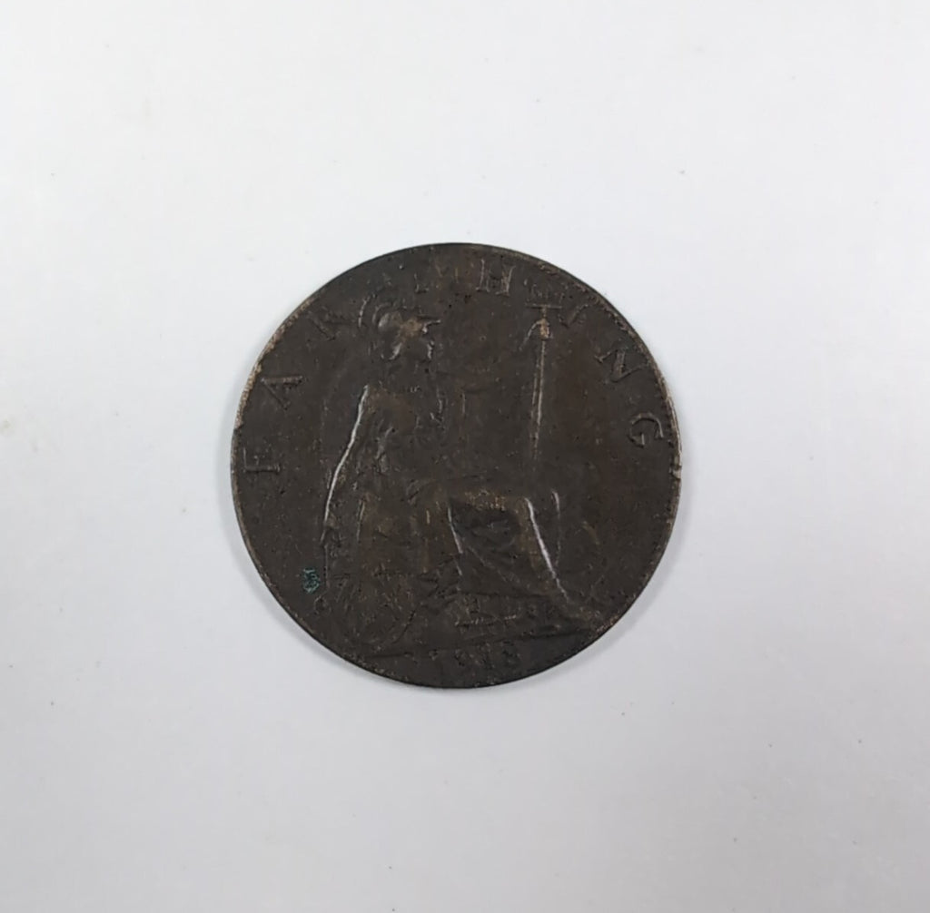 1918 King George V Farthing Coin Good Condition Vintage UK Coin