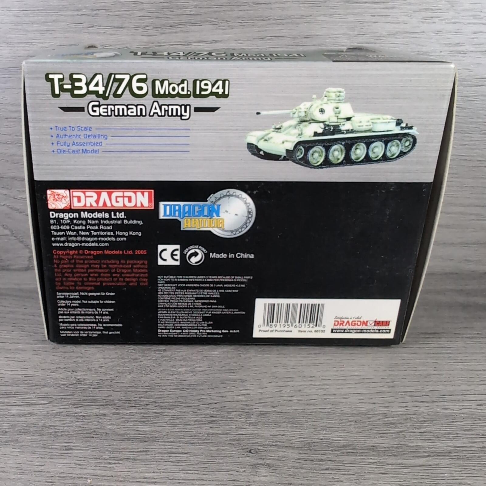 Dragon Armor T-34/76 Mod. 1941 Eastern Front 1942 1:72 Scale Model 60152