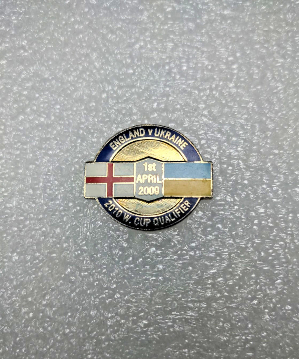 England v Ukraine 2010 World Cup Qualifier Football Match Pin Badge - Retrorama UK