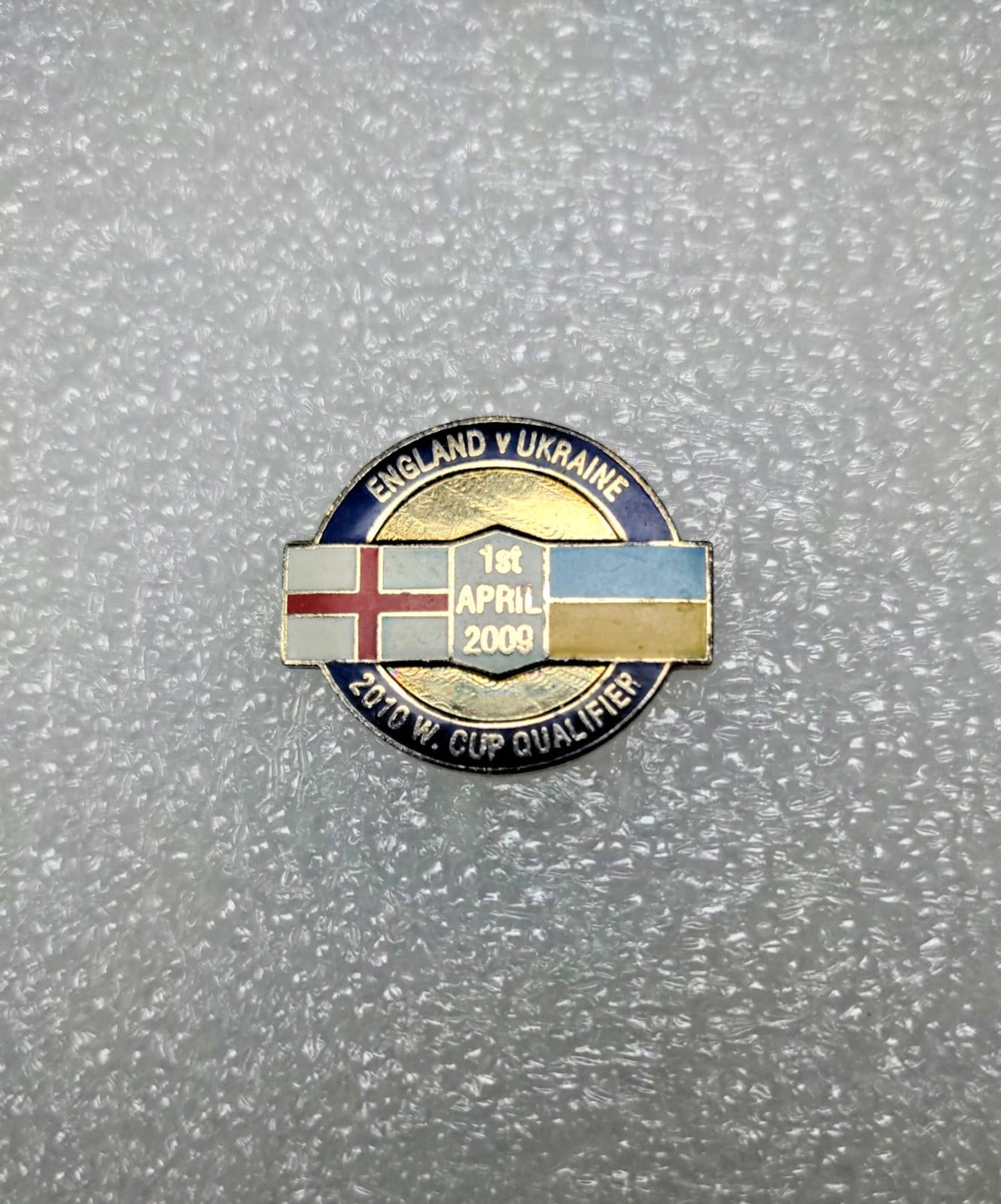England v Ukraine 2010 World Cup Qualifier Football Match Pin Badge - Retrorama UK