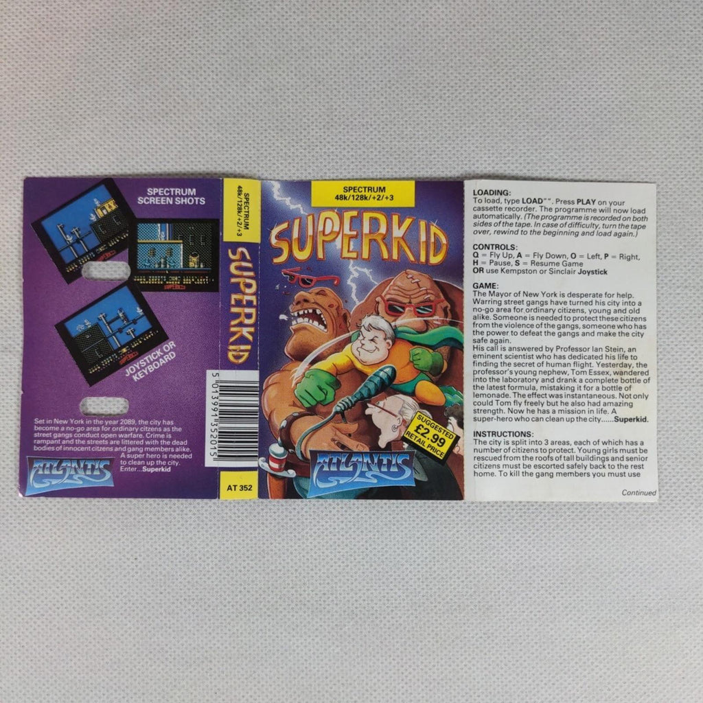 Superkid ZX Spectrum 48K 128K Game Cassette Atlantis Tested & Working