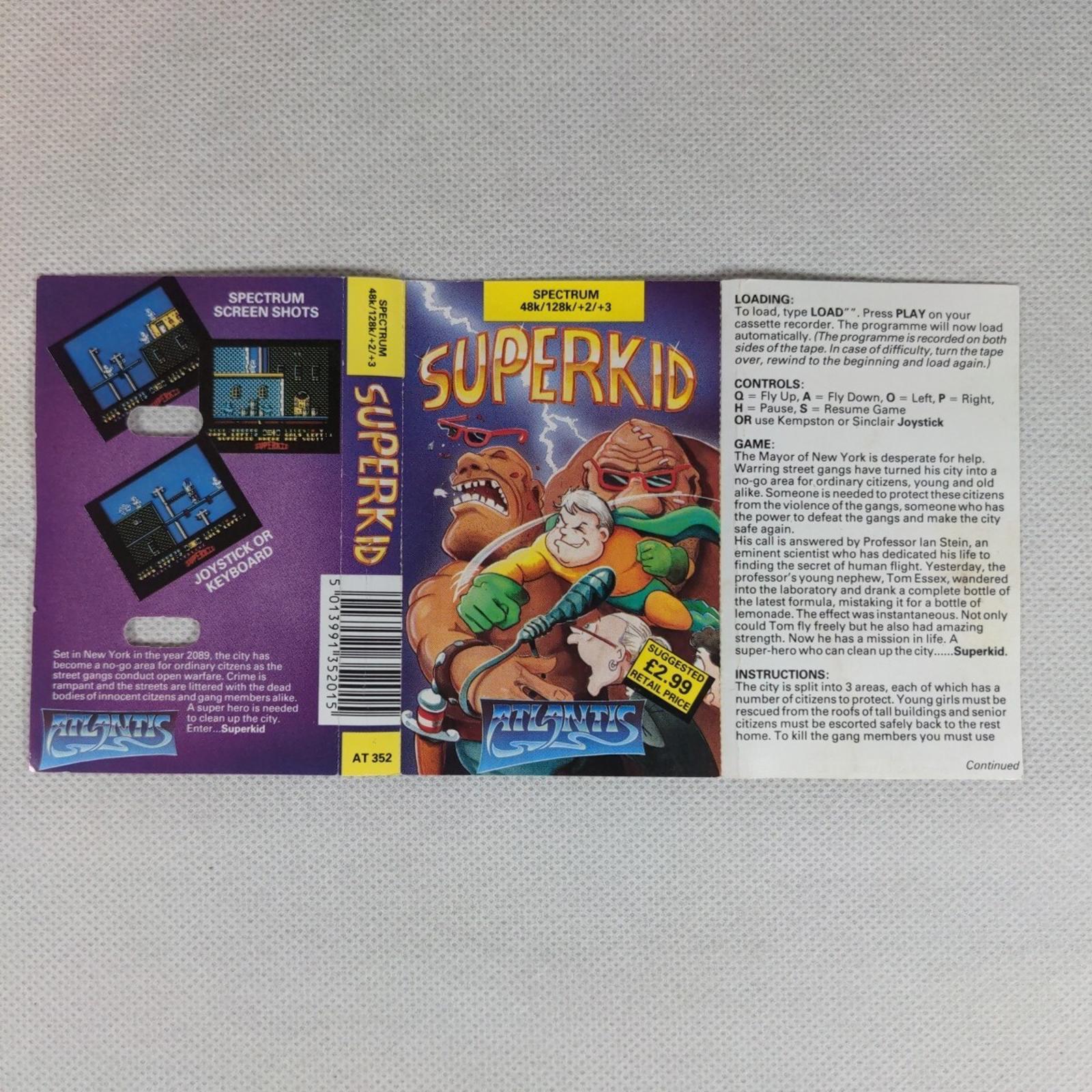 Superkid ZX Spectrum 48K 128K Game Cassette Atlantis Tested & Working