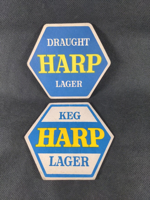 2 Vintage Beer Mats Harp Larger