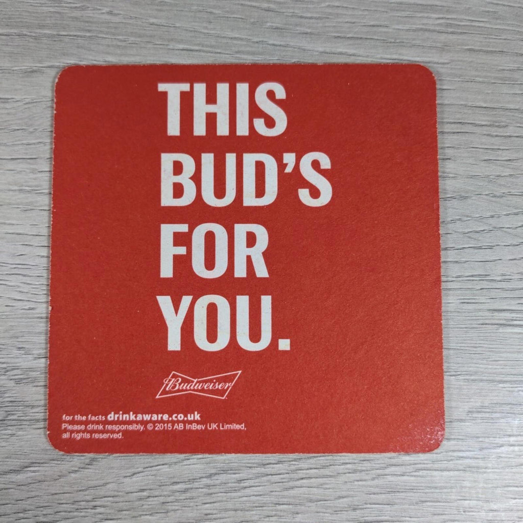 Budweiser 5 x Beer Mats Pub Bar Coaster Breweriana - Retrorama UK