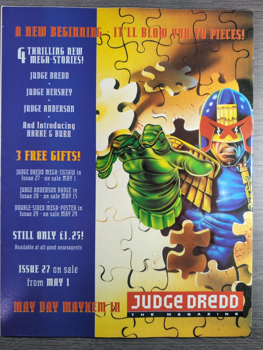 2000AD Prog 834 Featuring Judge Dredd Comic 8th May 1993 Vintage Retro Comic