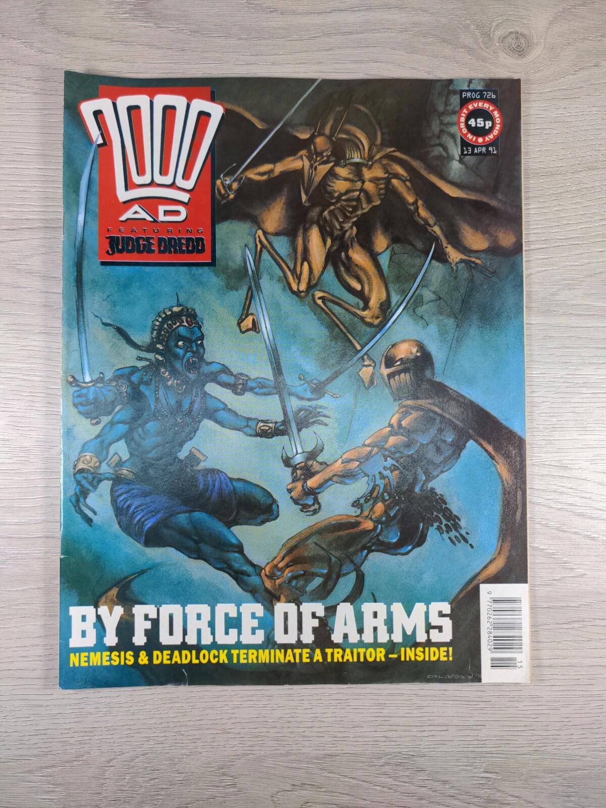 2000AD Featuring Judge Dredd Prog 726 April 1991 Vintage Comic