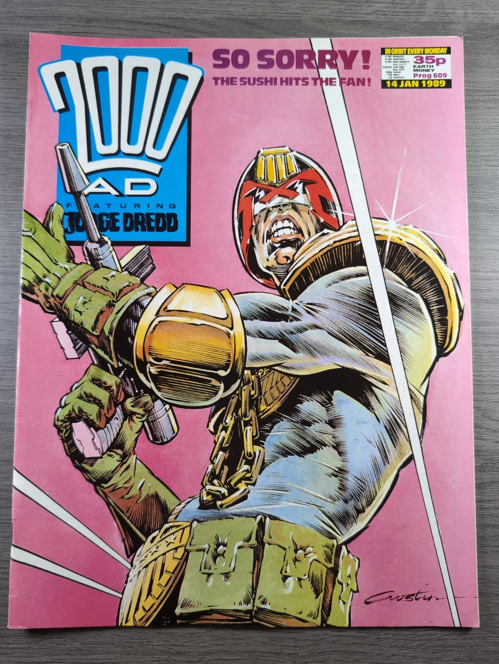 2000AD Prog 609 Featuring Judge Dread Comic 14th Jan 1989 Vintage Retro Comic