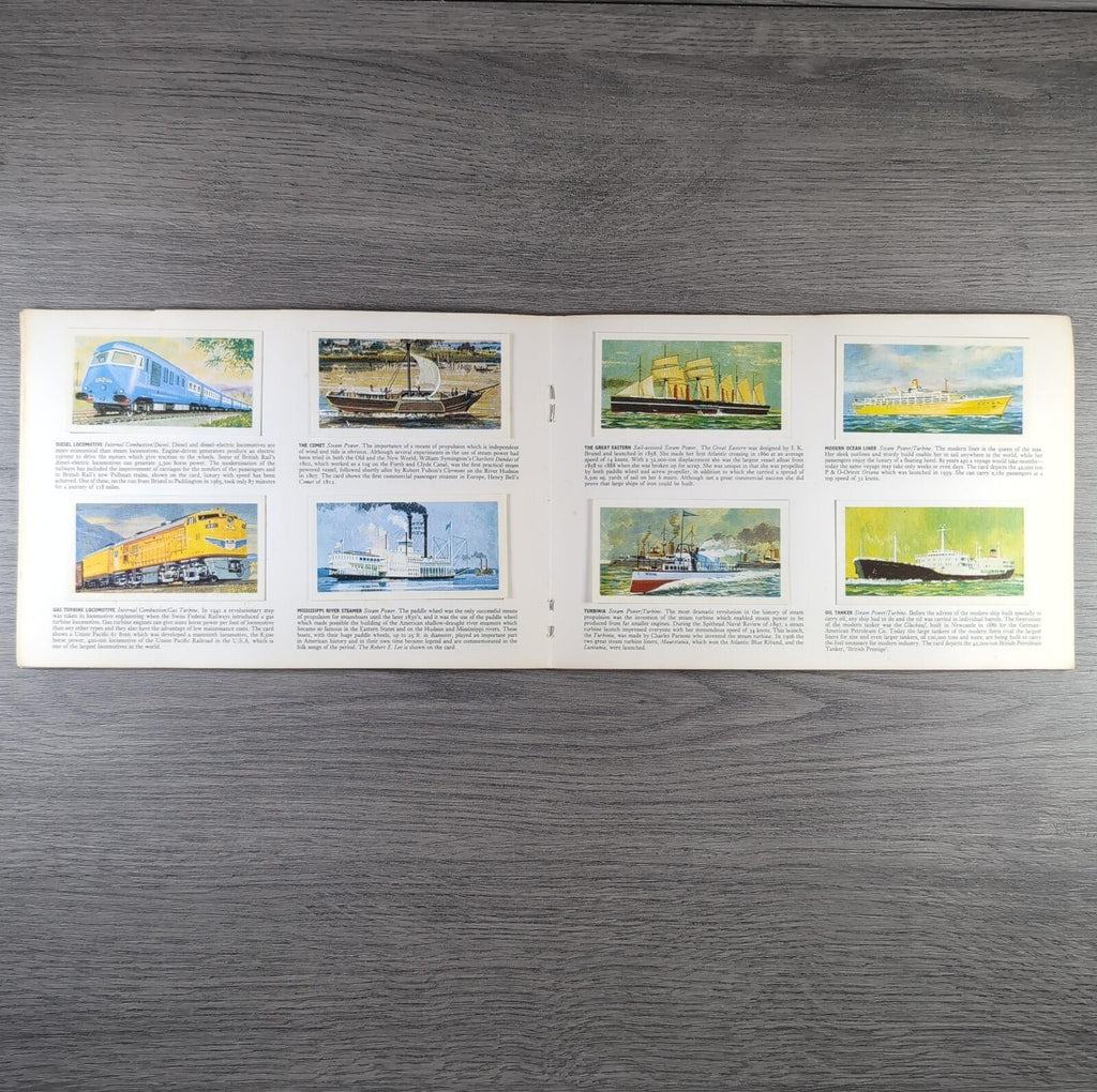Brooke Bond Tea Picture Cards Album Transport Through The Ages Complete Set