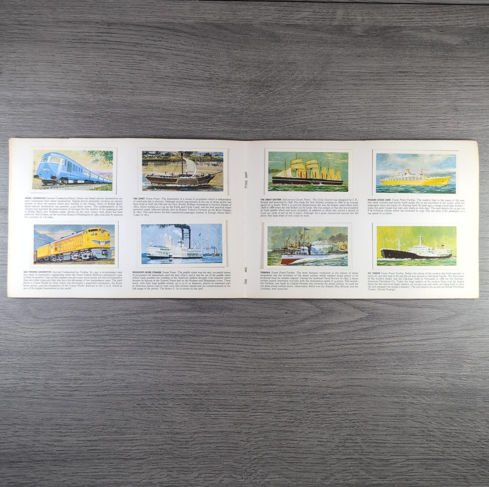Brooke Bond Tea Picture Cards Album Transport Through The Ages Complete Set