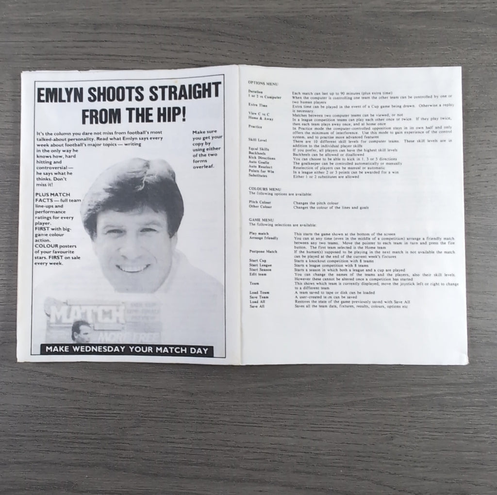 Emlyn Hughes International Soccer ZX Spectrum Game Tested & Working
