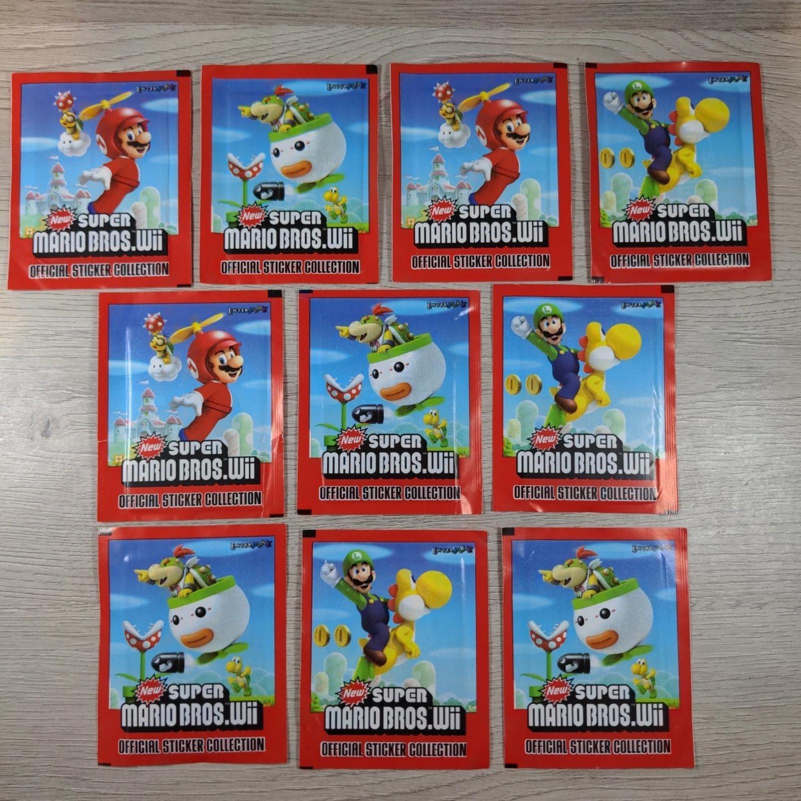Super Mario Bros Wii Official Sticker Collection 2011 Factory Sealed Packs x 10