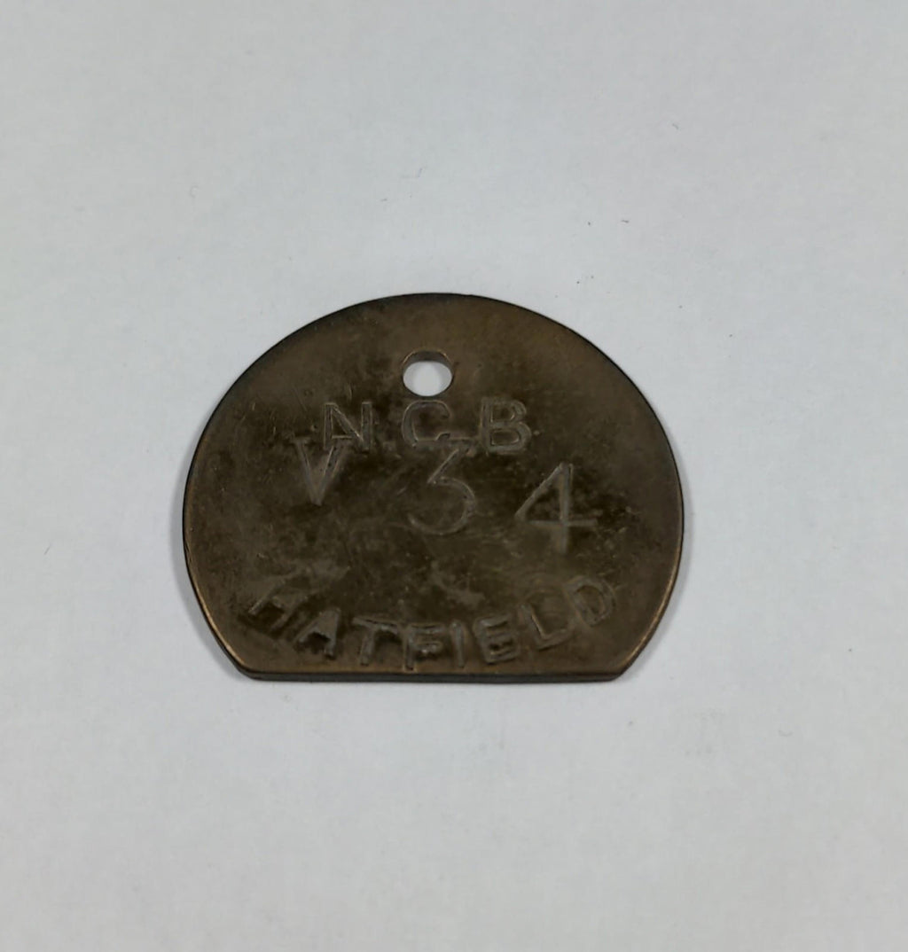 Hatfield Colliery V34 N.C.B  Brass Miners Pit Check Token Mining Memorabilia