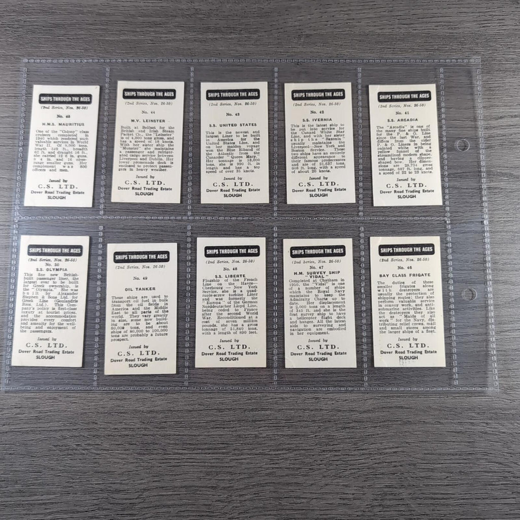 Ships Through the Ages 1963 C.S Ltd 2nd Series Complete Full Set of 50 Cards