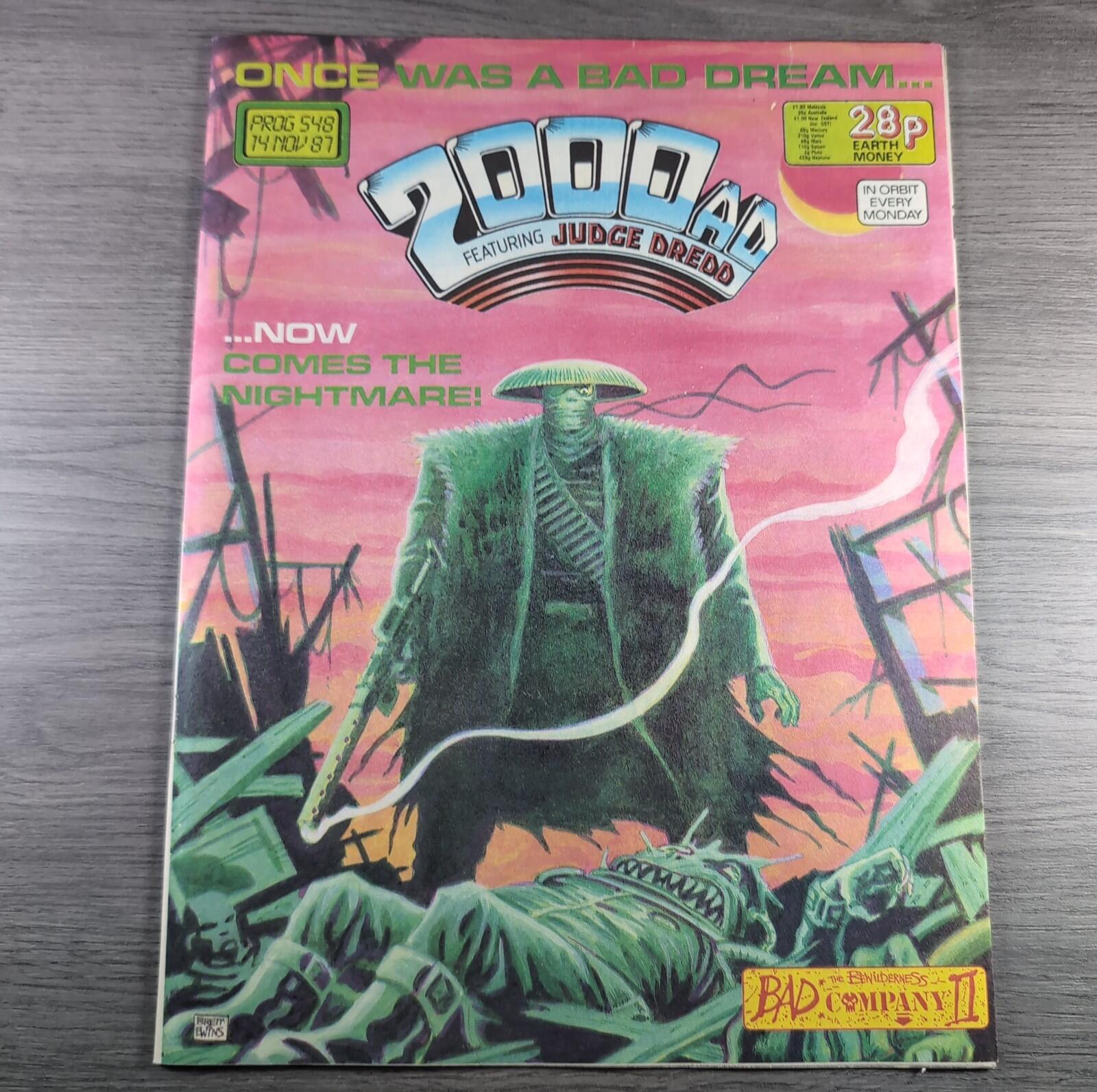 2000AD Prog 548 Featuring Judge Dredd 14th November 1987 Vintage Comic