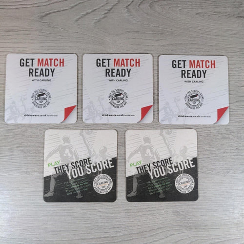 Carling 5 x Vintage Beer Mats Pub Bar Coaster Breweriana - Retrorama UK