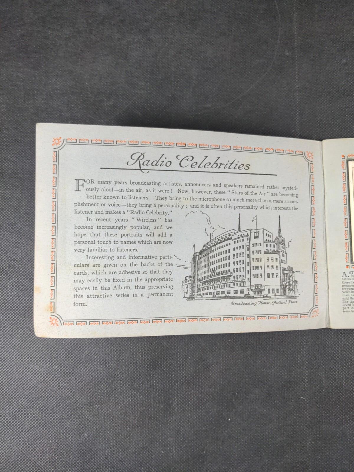 Radio Celebrities Wills Cigarette Cards Complete Set Vintage Year 1934