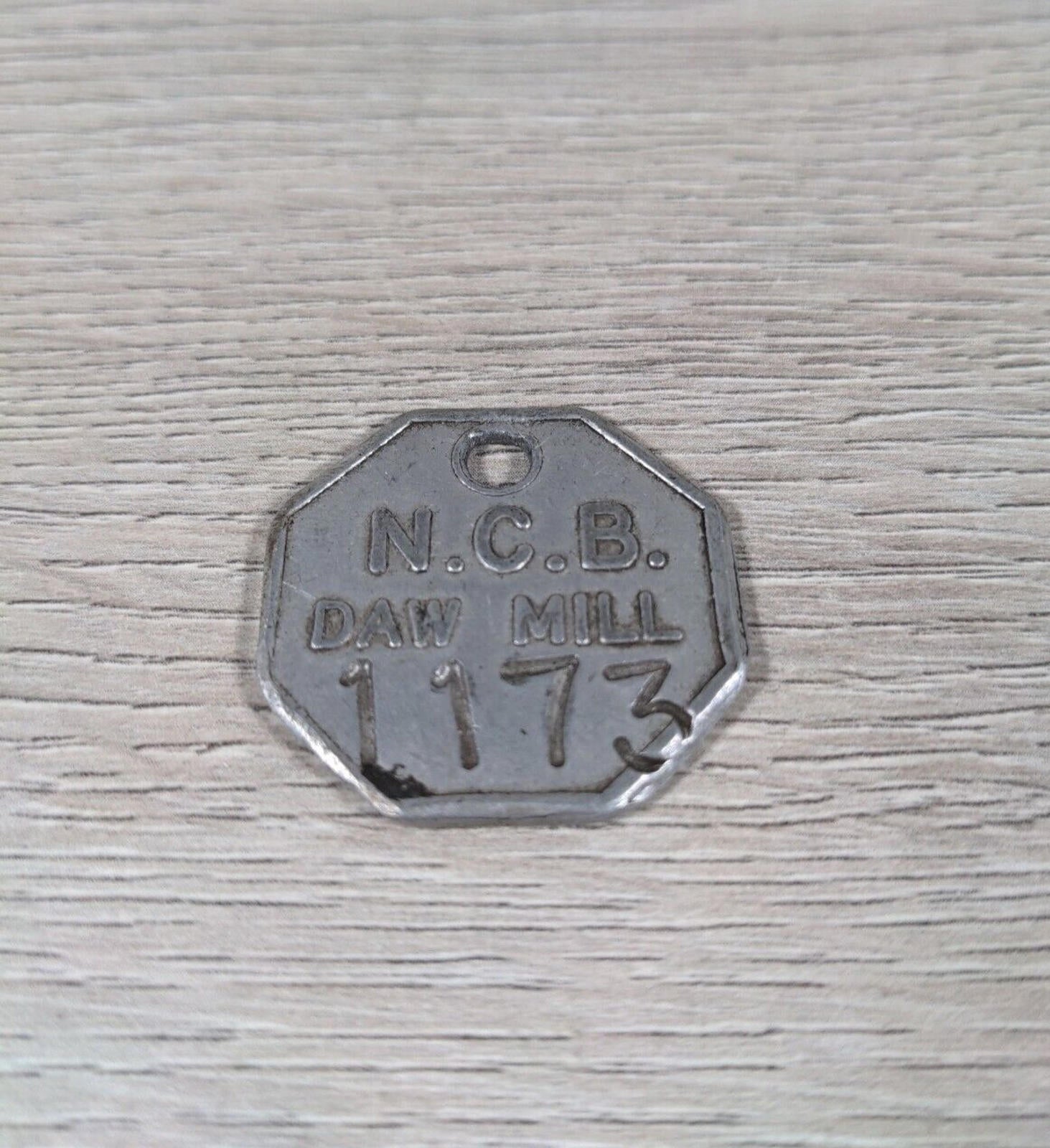 NCB Daw Mill No 1173 Miners Pit Check Token Tally