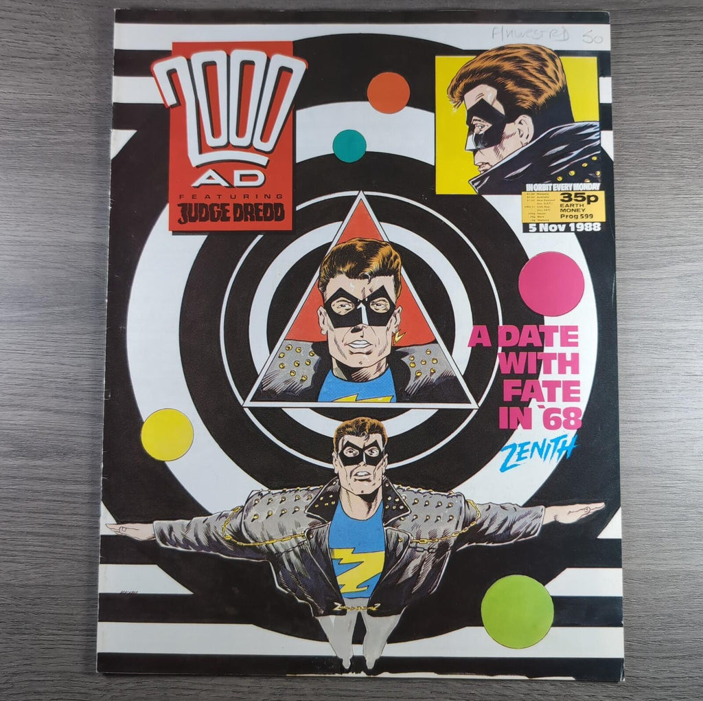 2000AD Prog 599 Featuring Judge Dredd 5th November 1988 Vintage Comic