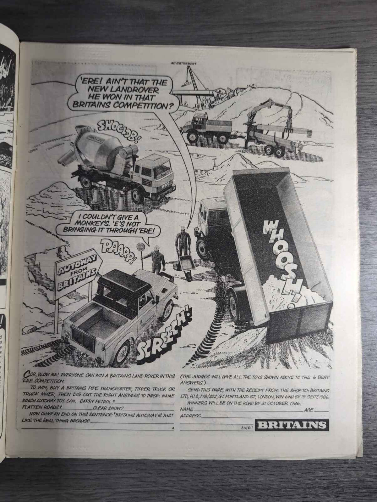 Eagle Comic Issue No. 232 30th August 1986 Vintage Retro UK Comic