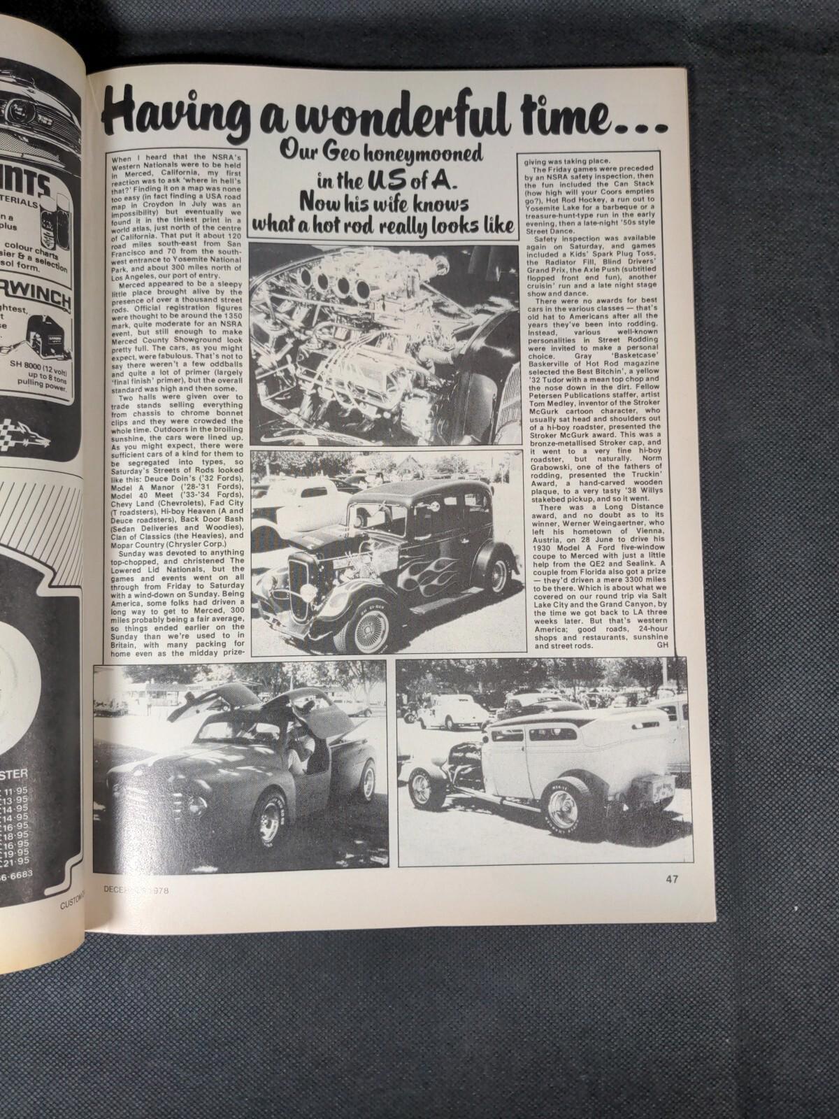 Custom Car Magazine Issue December 1978 Vintage Magazine - Retrorama UK
