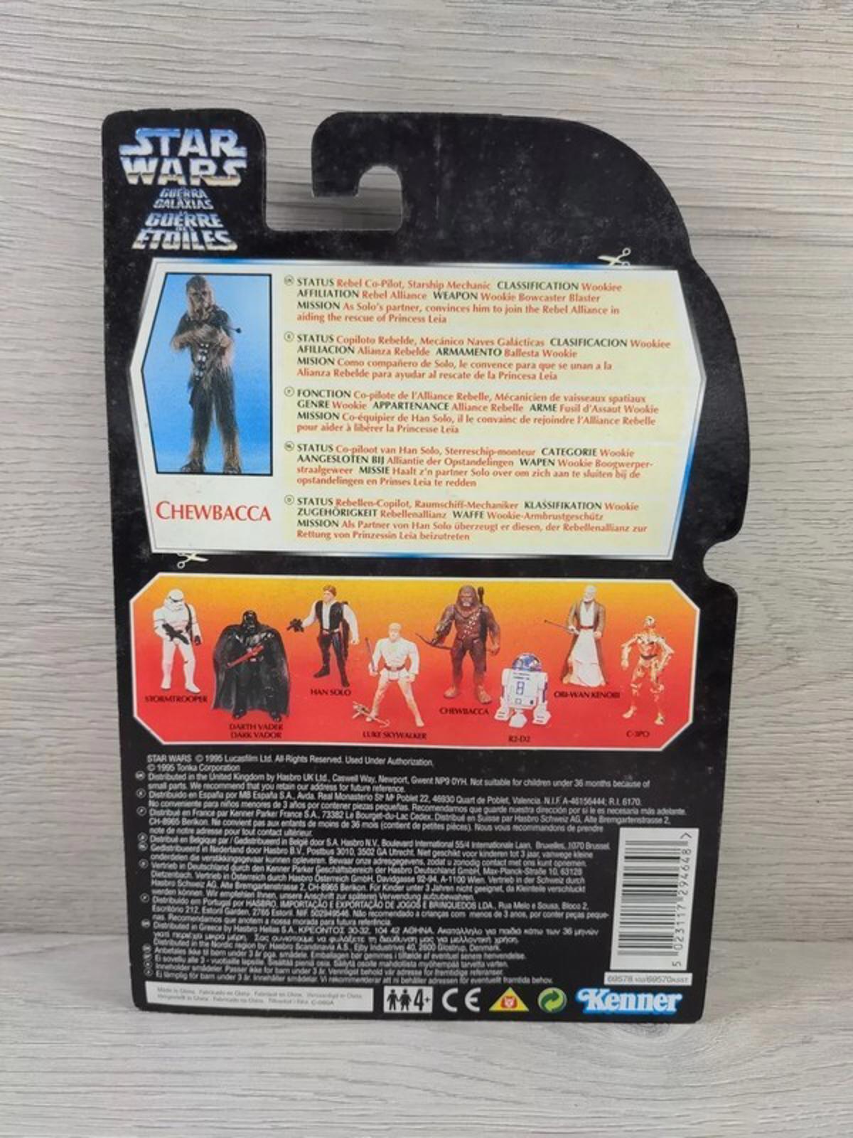 Kenner Star Wars Chewbacca Figure 1995 Tri Logo Sealed Blister Pack - Retrorama UK
