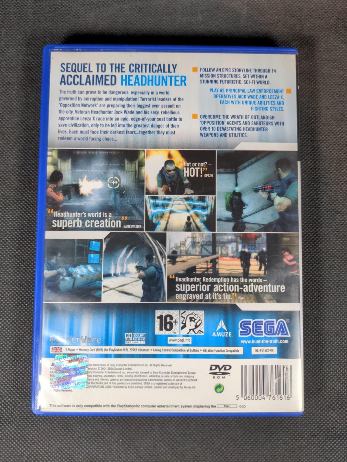 Headhunter Redemption Playstation 2 PS2 Video Game Manual Included VGC