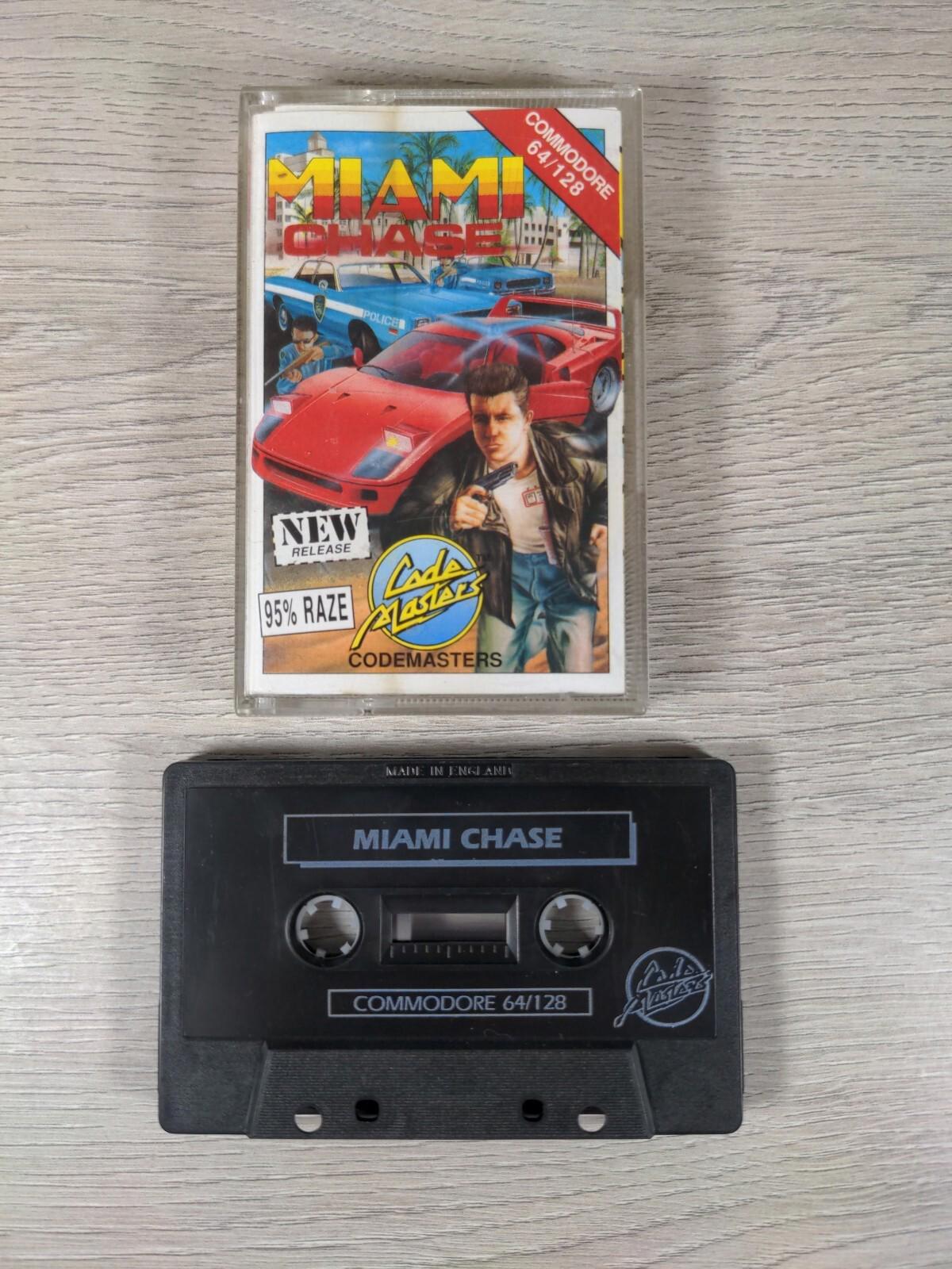 Miami Chase Commodore 64 C64 Video Game Cassette Code Masters Tested & Working