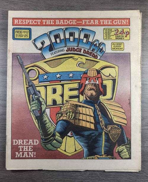 2000AD Prog 443 Featuring Judge Dread Comic 9th Nov 1985 Vintage Retro Comic