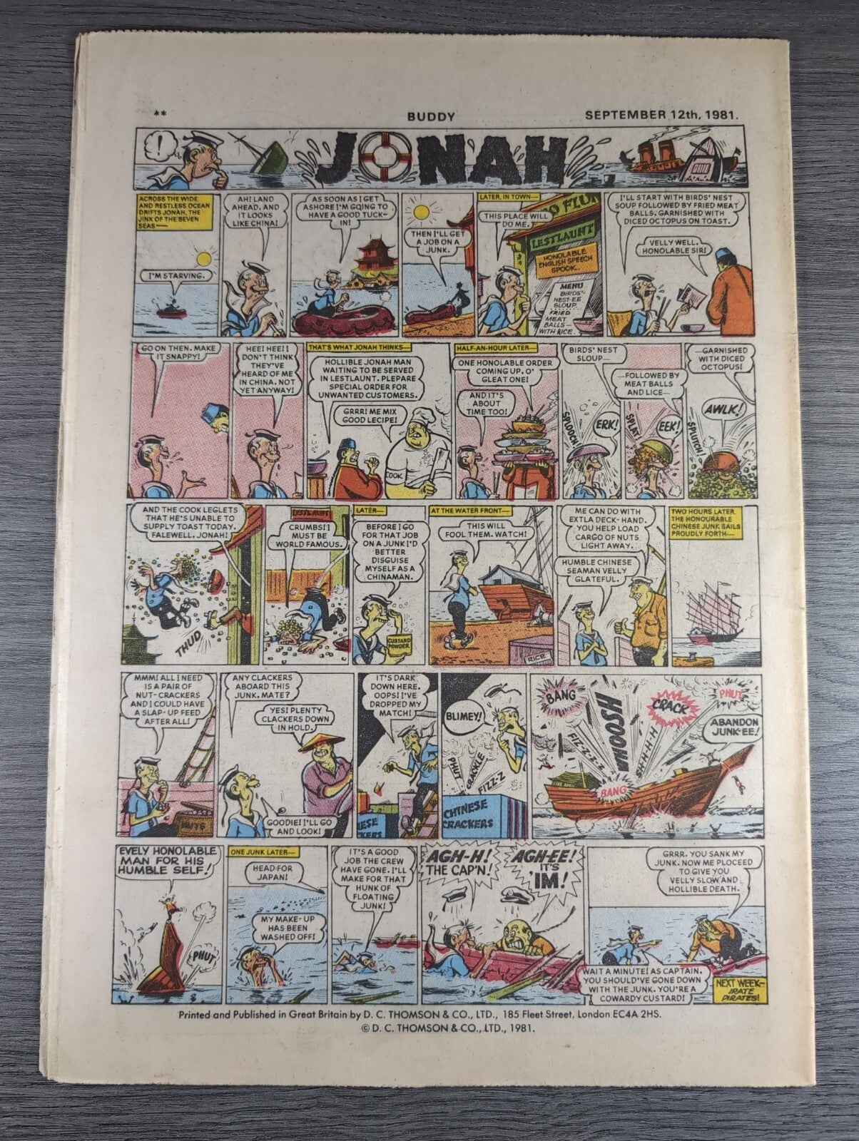 Buddy Comic Issue No 31 12th September 1981 Vintage Retro Comic