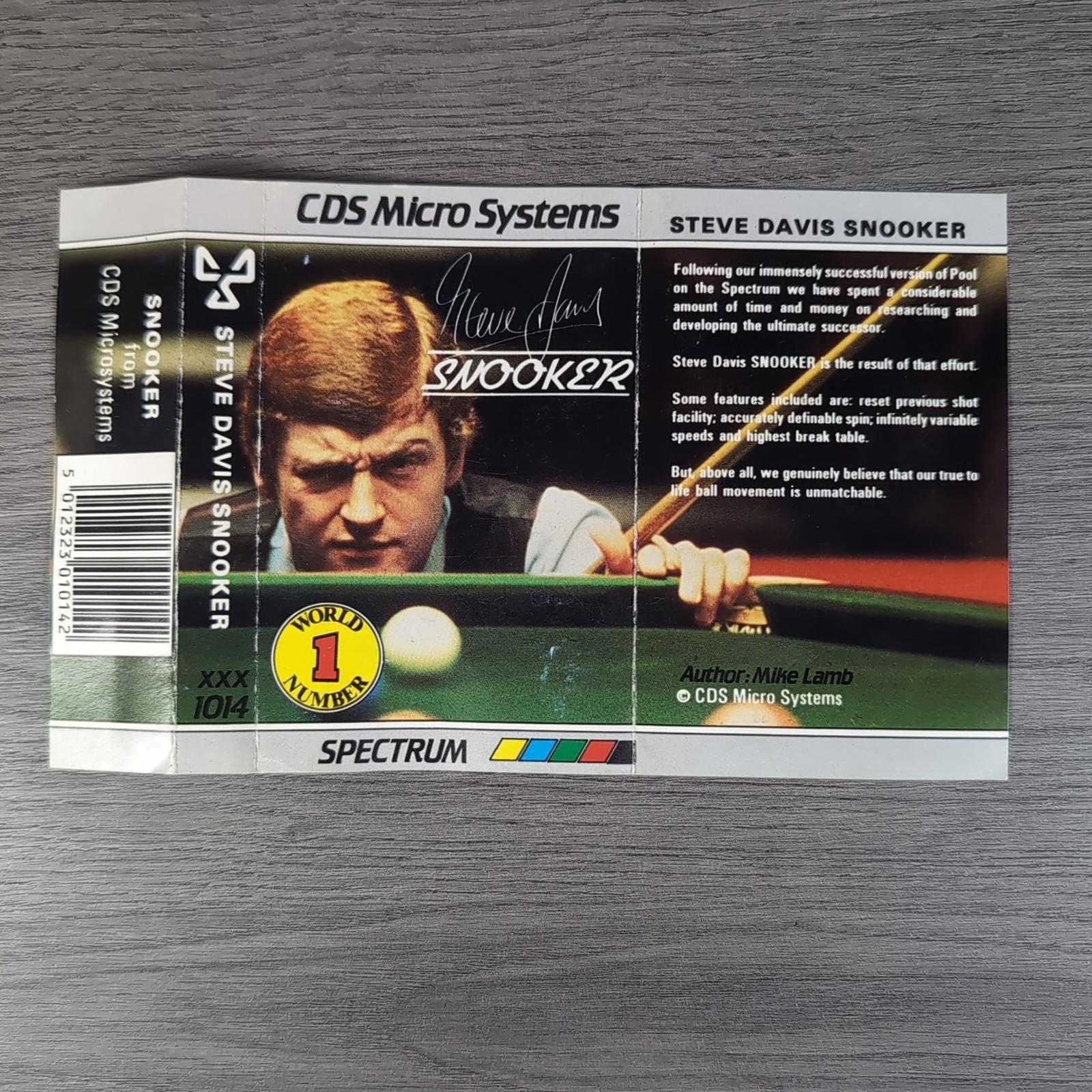 Steve Davis Snooker ZX Spectrum 48K 128K Video Game CDS Micro Tested & Working