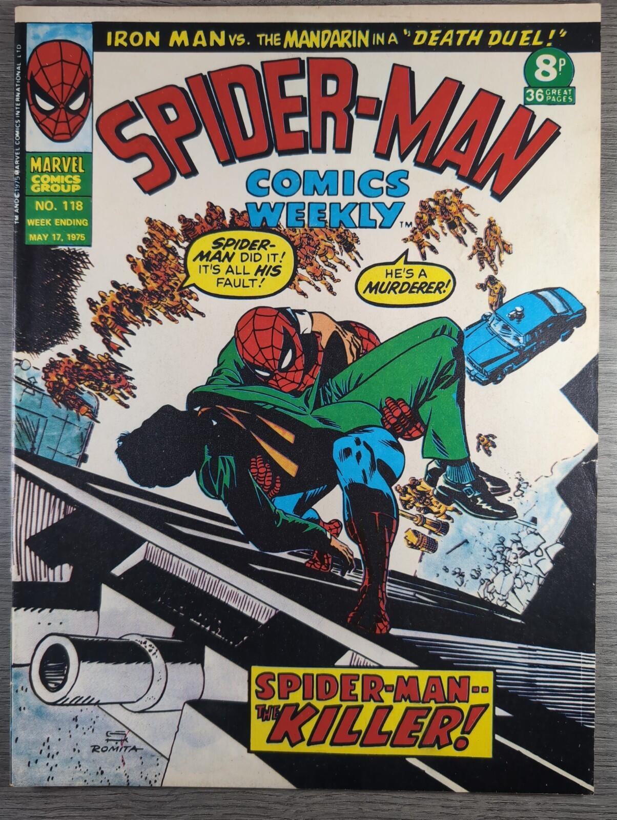Spider-Man Comics Weekly No 118 Marvel Comics UK 17th May 1975 Vintage Comic