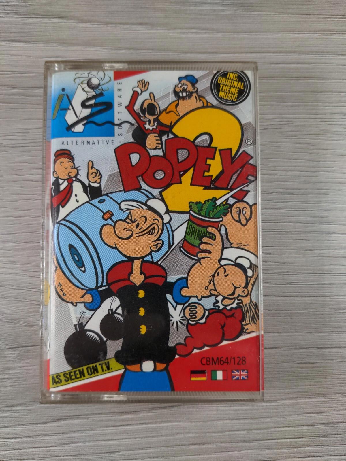 Popeye 2 Commodore 64 C64 Game Cassette Tested & Working - Retrorama UK