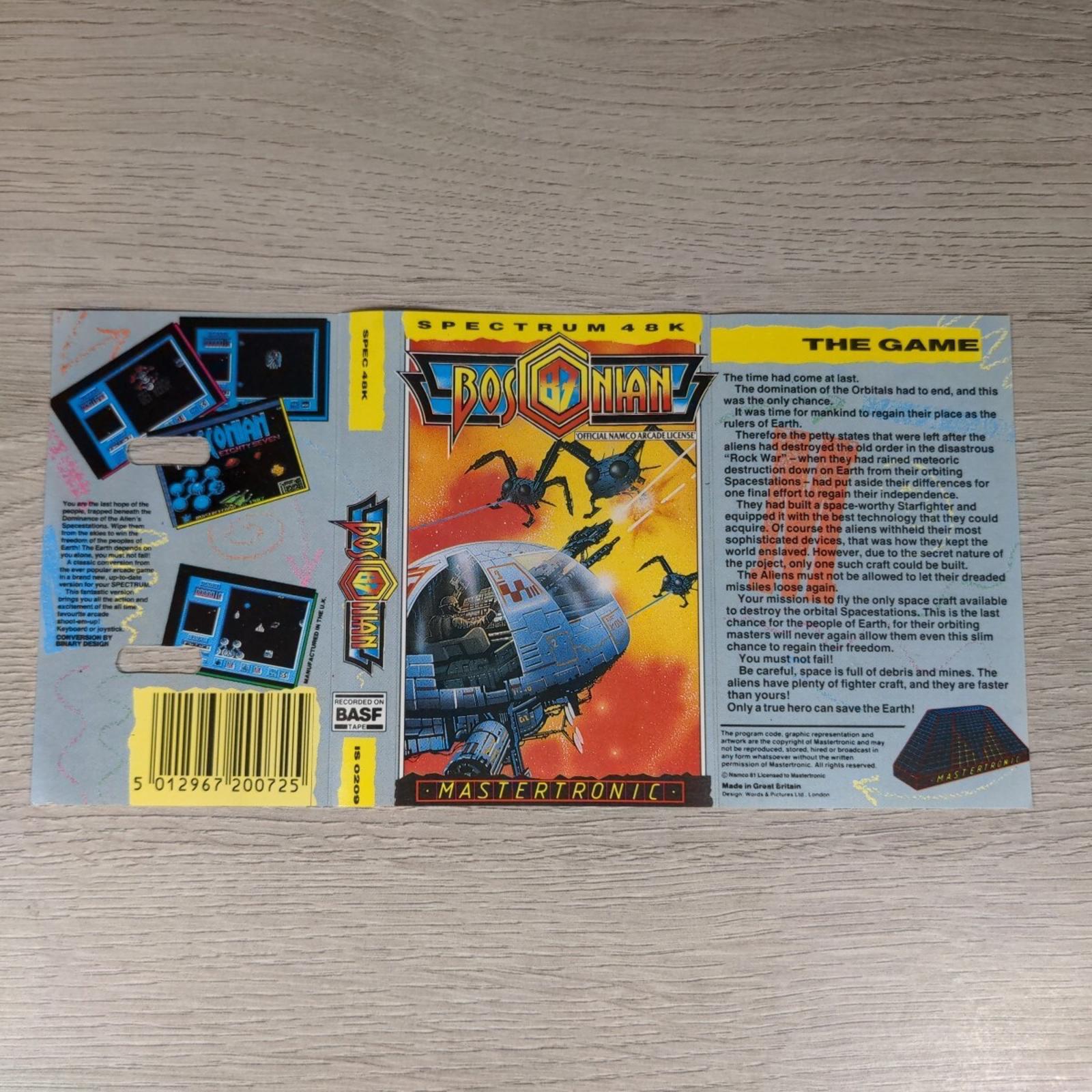 Bosconian ZX Spectrum 48K Video Game Cassette Mastertronic Tested & Working