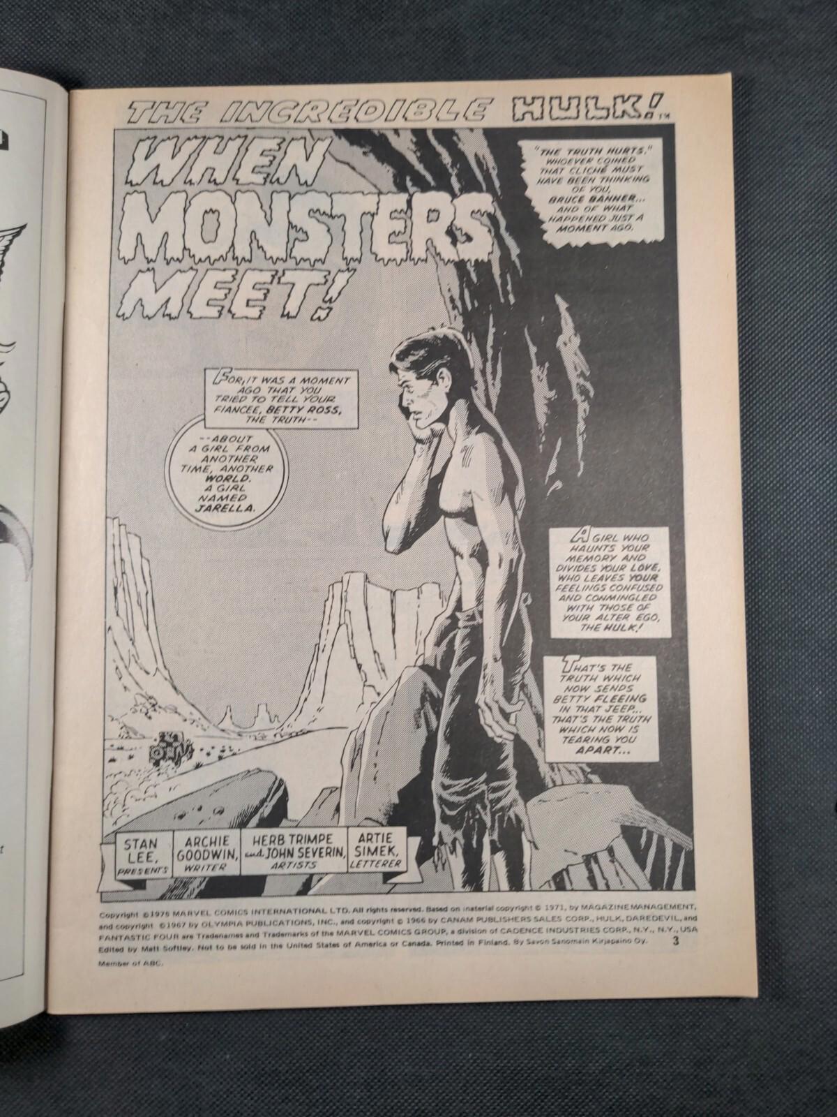 Mighty World of Marvel Comic Issue No 133 April 1975 Marvel UK Vintage Comic