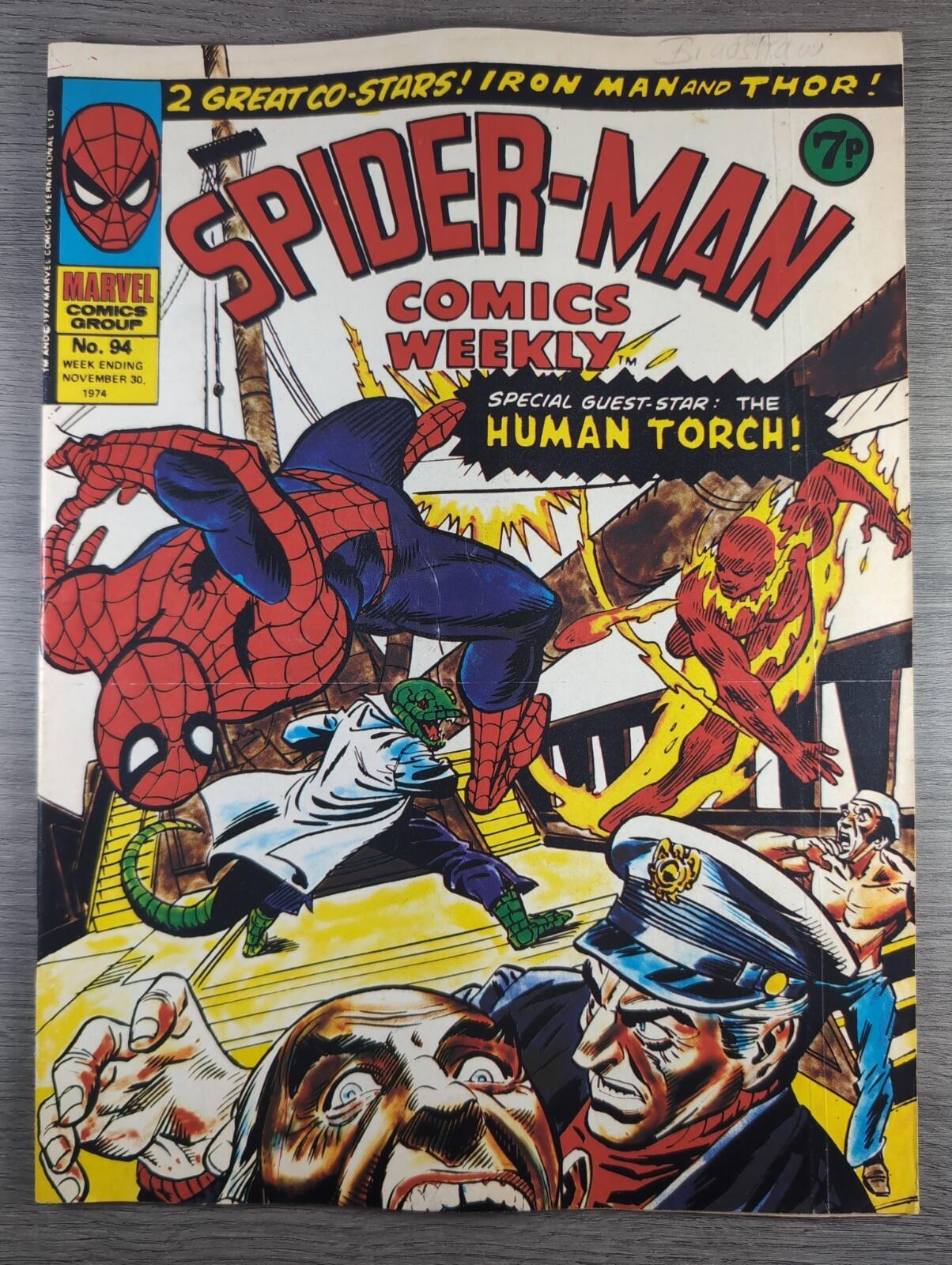 Spider-Man Comics Weekly No 94 Marvel Comics UK 30th November 1974 Vintage Comic