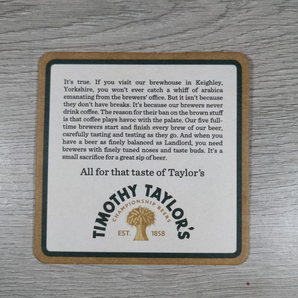 Timothy Taylors  4 x Vintage Beer Mats Pub Bar Coaster Breweriana - Retrorama UK