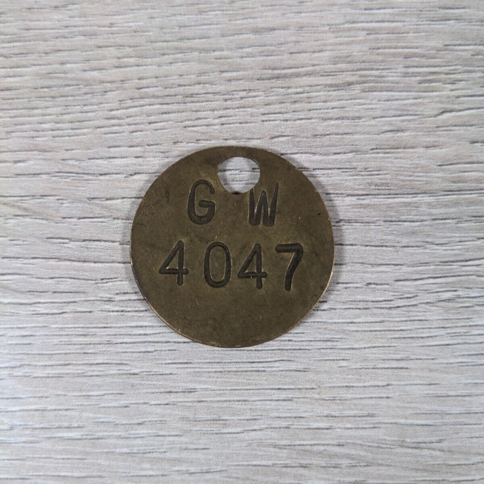 GW Gascoigne Wood No 4047 Brass Miners Pit Check Token