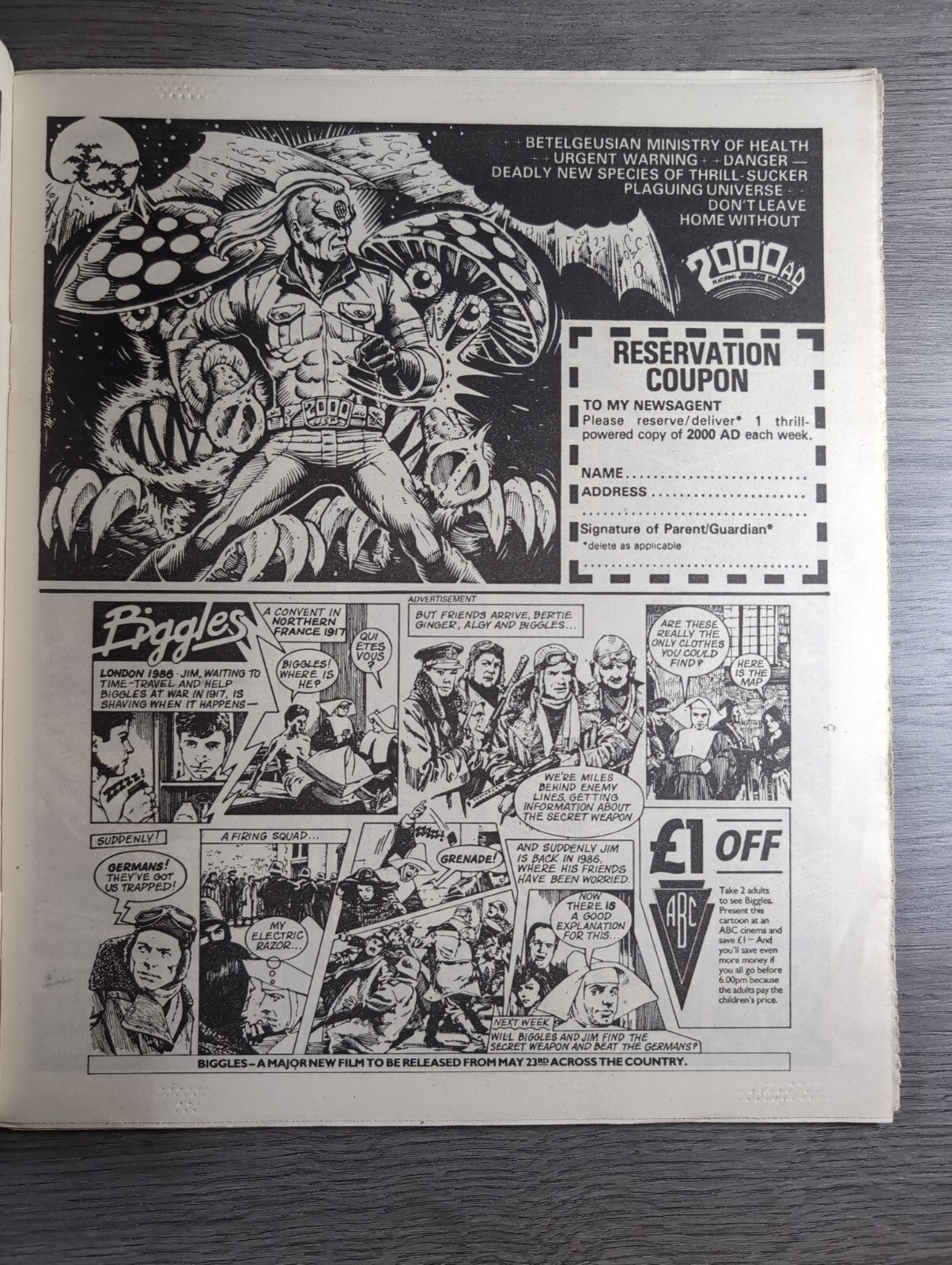 2000AD Prog 471 Featuring Juddge Dread Comic Date 24th May 1986 Vintage Comics