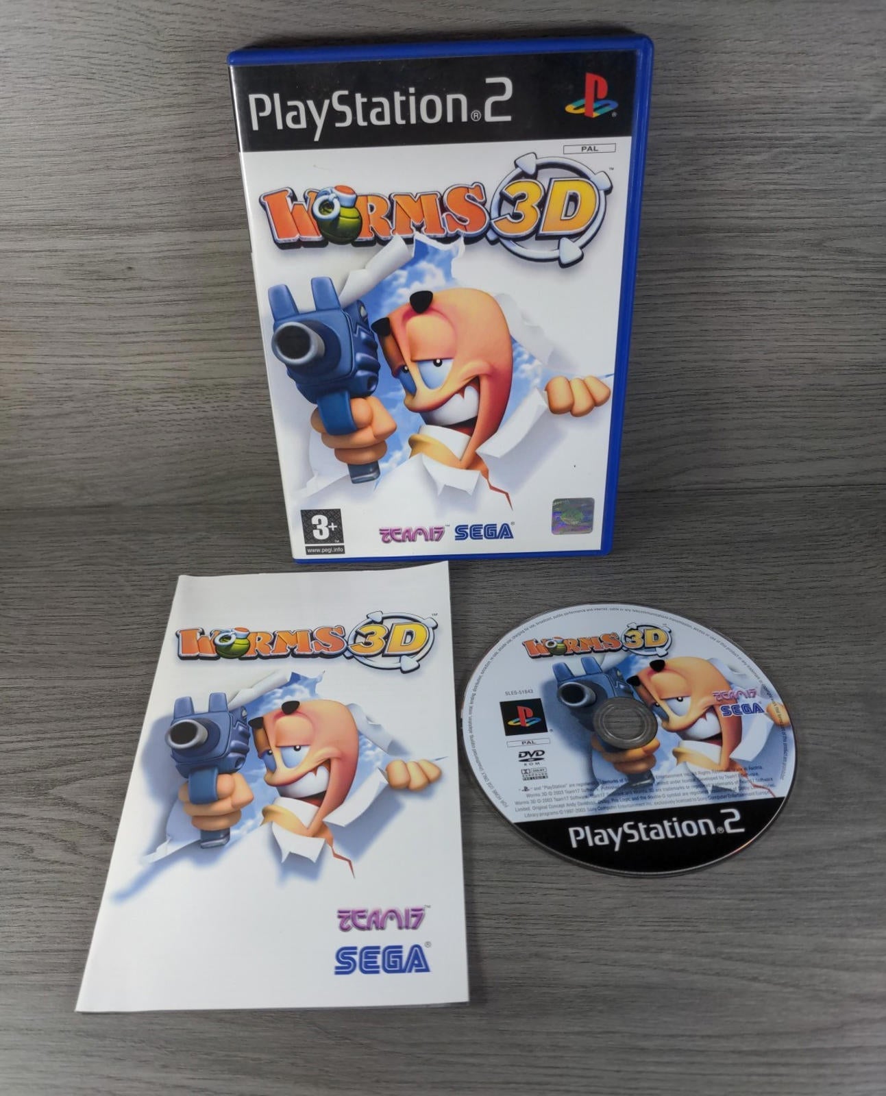 Worms 3D Playstation 2 PS2 Game + Manual Tested & Working
