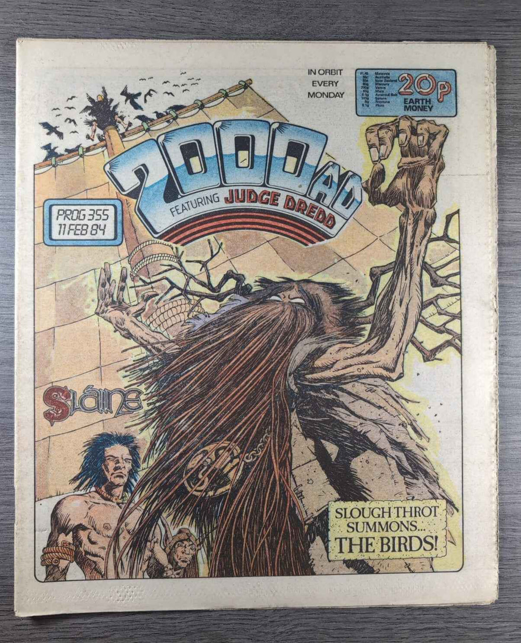 2000AD Prog 355 Featuring Judge Dredd Comic 11th Feb 1984 Vintage Retro Comic