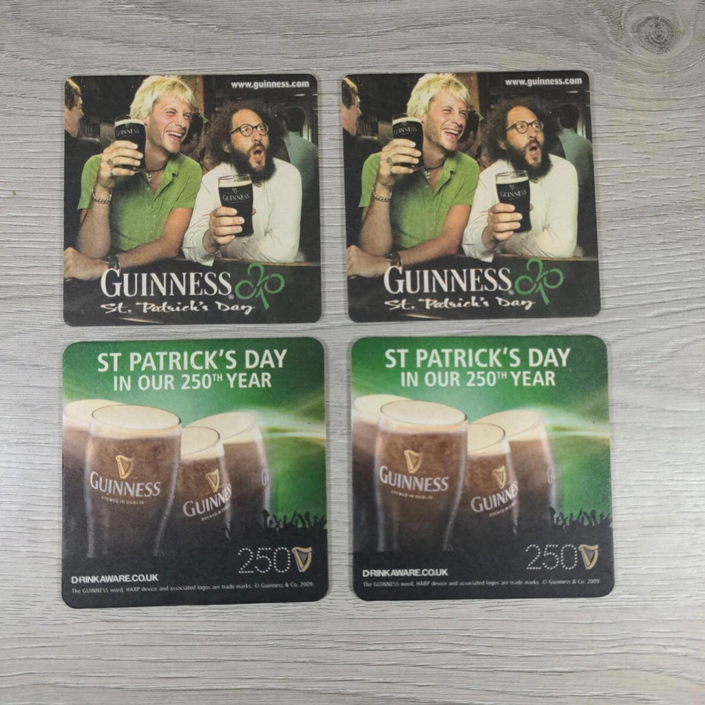 Guinness 4 x Vintage Beer Mats Pub Bar Coaster Breweriana - Retrorama UK