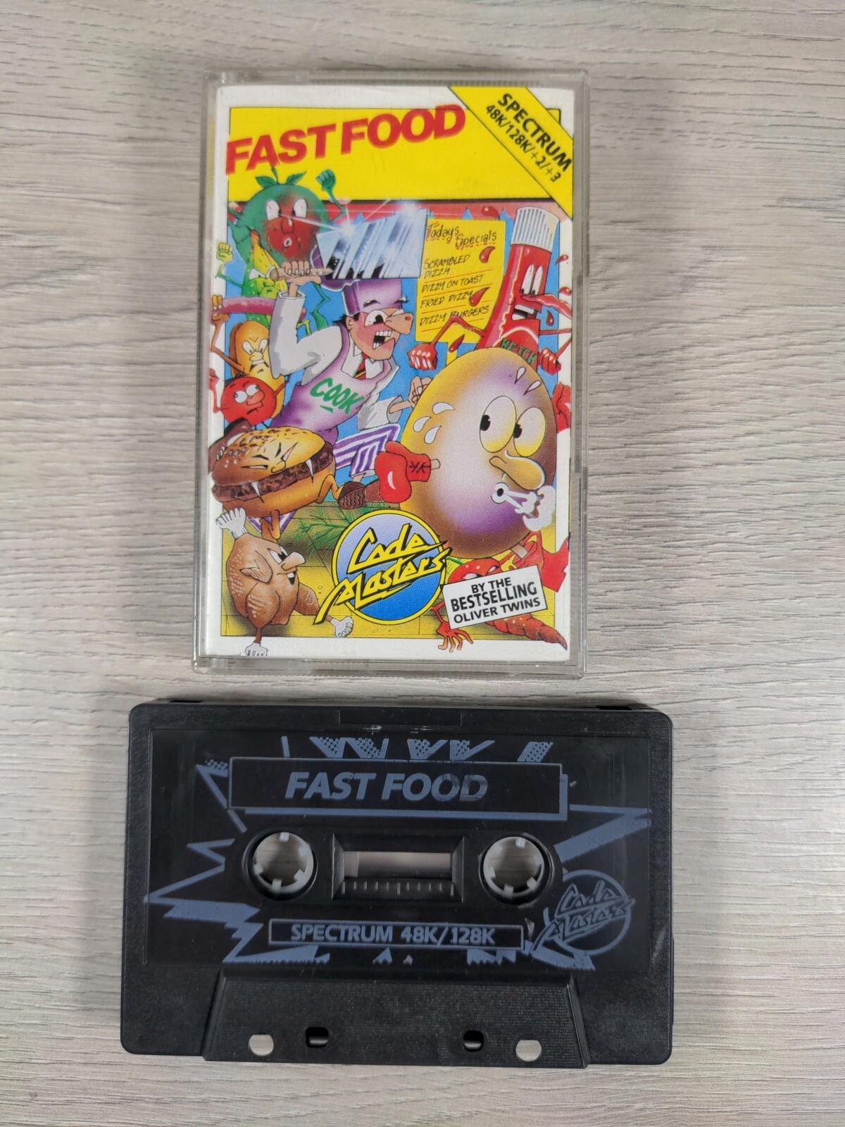 Fast Food ZX Spectrum 48K 128K Video Game Cassette Tested & Working
