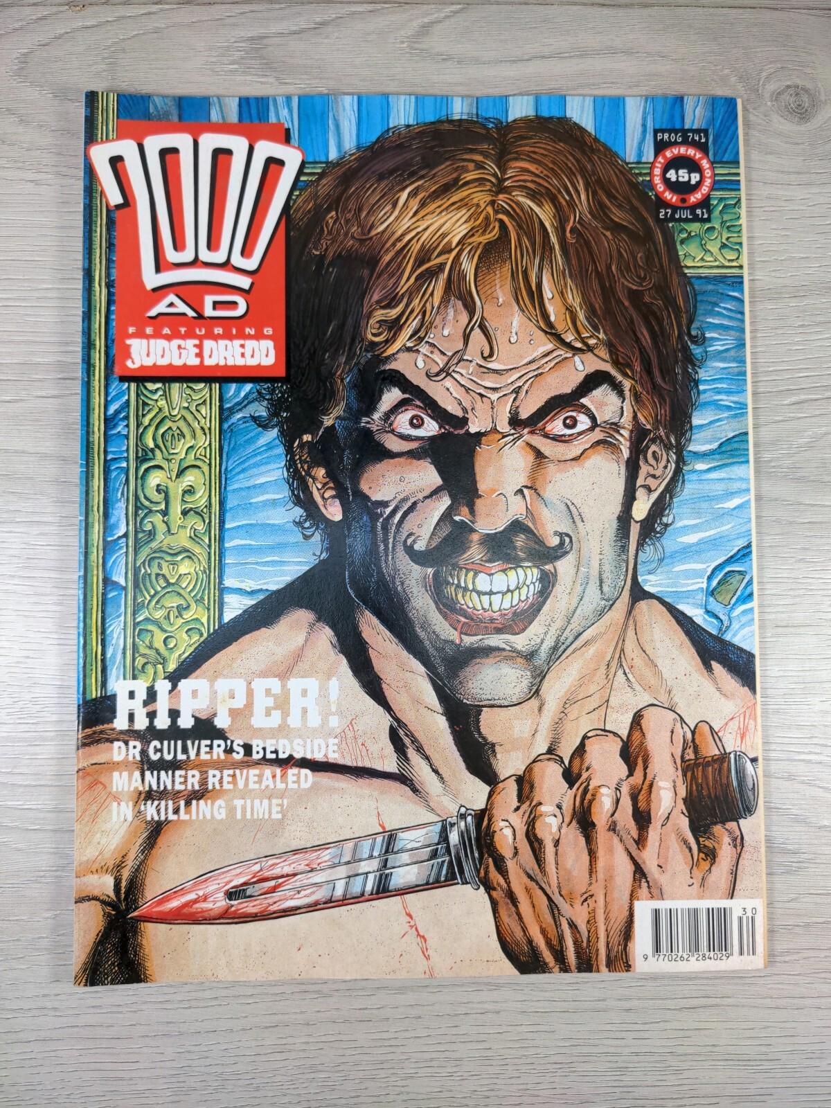 2000AD Featuring Judge Dredd Prog 741 July 1991 Vintage Comic - Retrorama UK