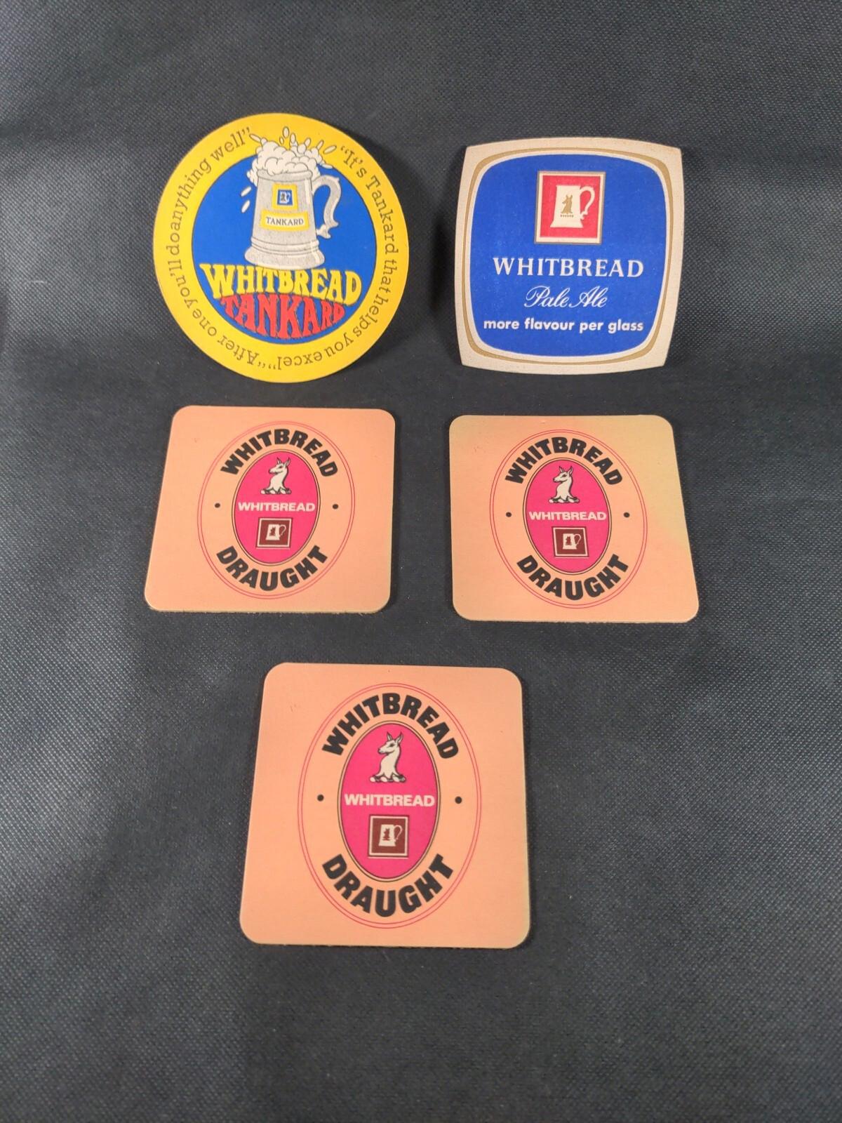 5 Vintage Beer Mats Whitbread Ale - Retrorama UK