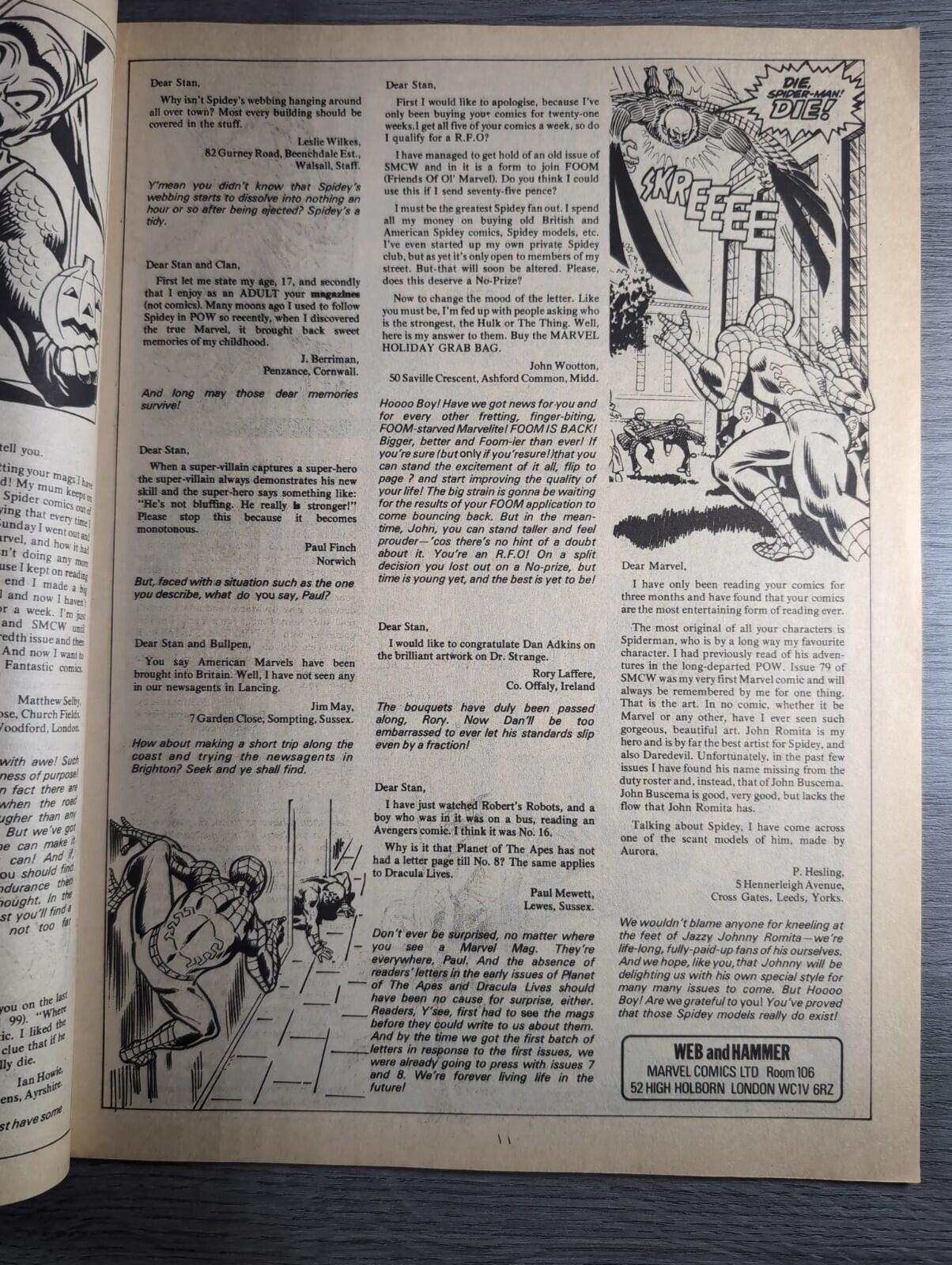 Spider-Man Comics Weekly No 111 Marvel Comics UK 29th March 1975 Vintage Comic